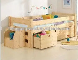 wooden bunk kids bed