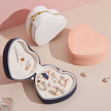 Sacchetto con cerniera di gioielli portatile a forma di cuore creativo - Organizzatore per anelli, orecchini e bracciali