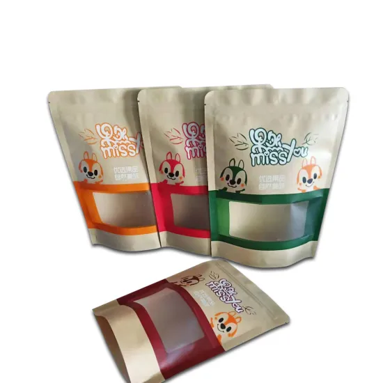 Compostable PLA Zipper Food Packaging Pouch Kraft Paper Bag for Coffee Tea nut food
