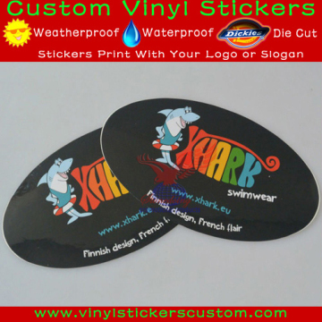 Die Cut Oval Shape Permanent Custom Vinyl Stickers