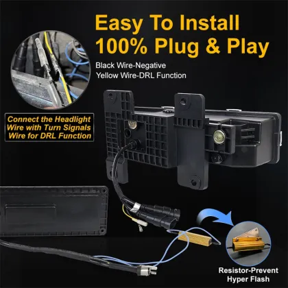 OVOVS Welcome Light DRL Truck Turn Signal Light Headlight Replacement for 1998 Chevy Silverado GMC