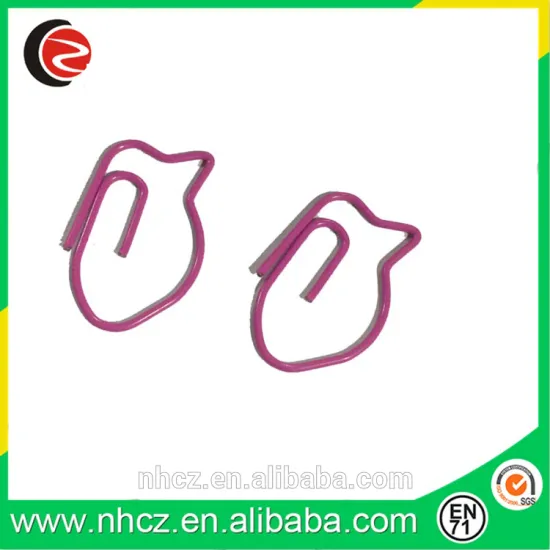 Nestling Pink Bird Shaped Paper Clips