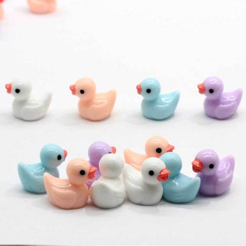 100 pièces Miniature coloré canard canard petit pâturage Statue Figurine Micro artisanat ornement Miniatures bricolage jardin décor