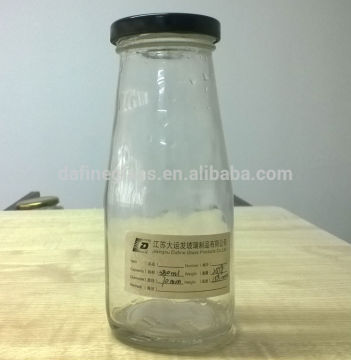 380ml transparent milk and juice glass bottle wholesale