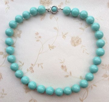 Cheap Fake Costume Turquoise Pearl Necklace