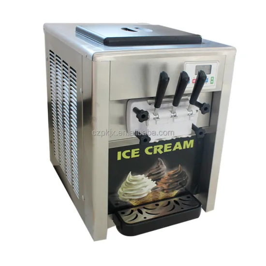 Large Output 3 Flavor Automatic Soft Serve Ice Cream Machine - 25L/H Commercial Maker