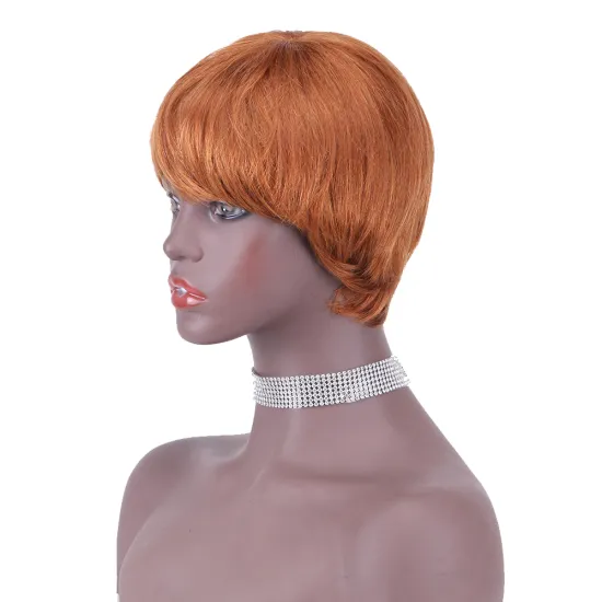 buy wigs wholesale machine made pixie bob wig display with bangs with baby hair raw virgin malaysian pervin human hair wigs