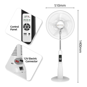 OEM Solar-Powered Rechargeable Fan with Light - 4500mAh Portable Camping Fan