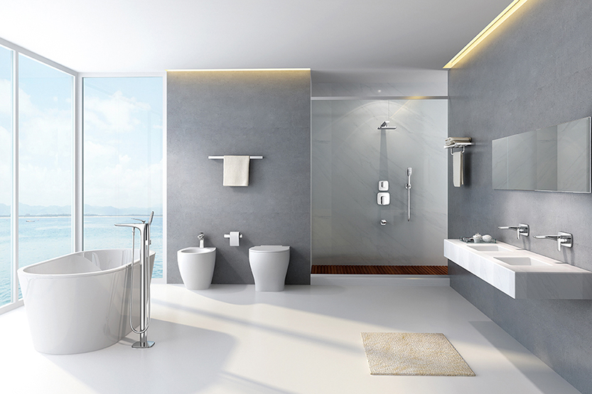 chrome bathroom faucet