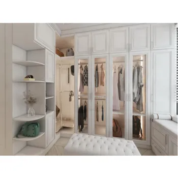 Elegant Minimalist Bedroom Wardrobe with Glass Doors
