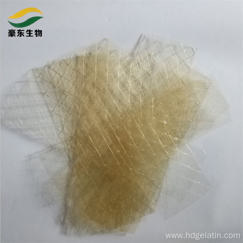 Edible grade beef skin gelatin sheet