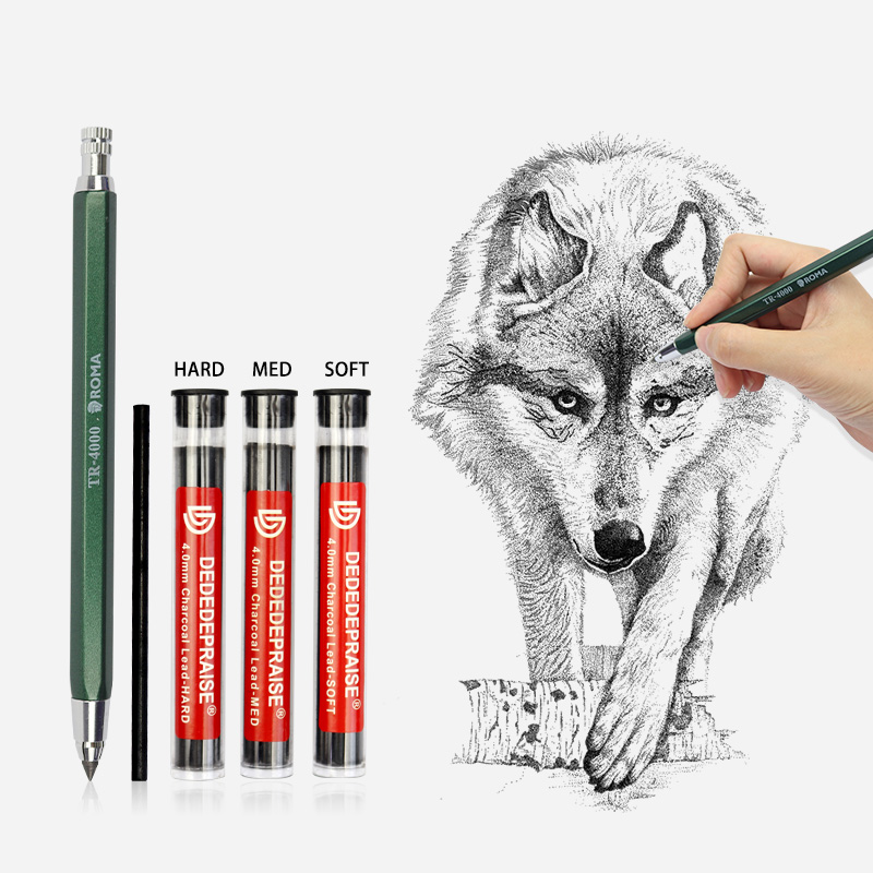 4mm Sketch Drawing Mechanical Pencil Automatic Charcoal Pencils For Students Kids Gift Stationery Supplies TR-4000 Art Pencil
