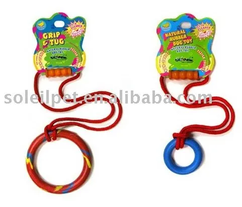 Rubber toy-Dog Playing Rubber Ring w/Rope(R4141 R4142)
