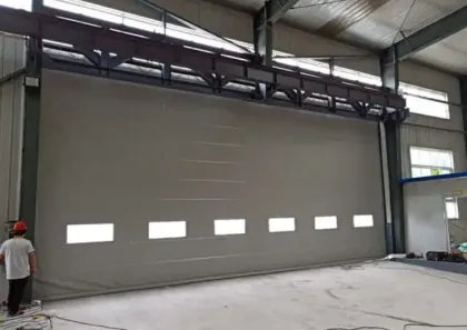 All electric operated industrial fast folding door