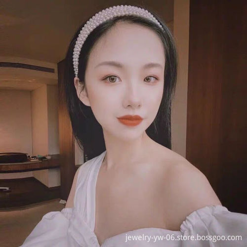 Wholesale Bulk New Fashion Hair Hoop Jewelry - Shiny Bridal Wide Pearl Headbands