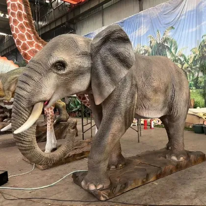 Lifelike Animatronic Elephant in Theme Parks