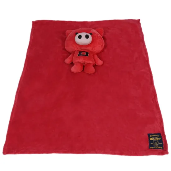 2 in 1 Custom 100%polyester Soft Comfort Animal Toy Pillow Blanket Made In China Shaoxing 70*100