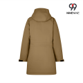 Parka impermeável elegante de comprimento médio com zíper oculto