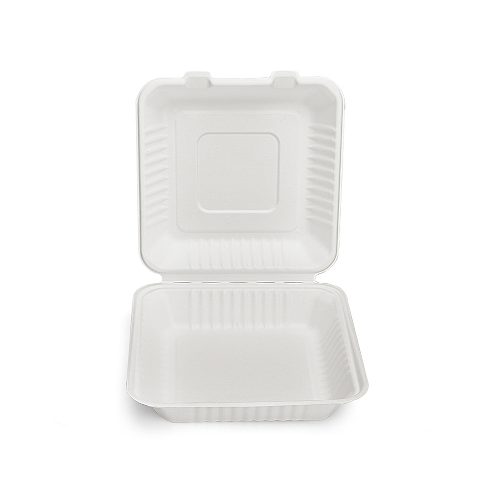 9&#39;&#39;Clamshell قابلاً للتصرف في صندوق Bagasse Box