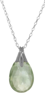 Nature Pendant Necklace with Genuine Briolette Green Amethyst,Crystal Necklace