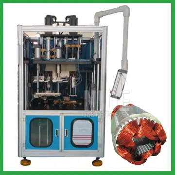 Compressor motor stator winding and inserting machine