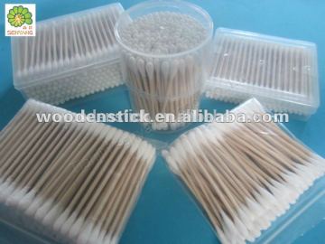 cosmetic makeup wooden cotton bud swab