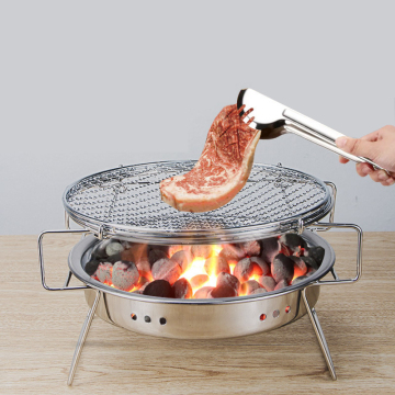 Grill de table en acier inoxydable avec plaque de carbone durable - pieds de support ferme