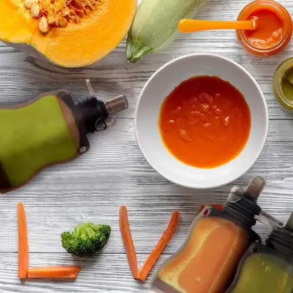 Reusable Silicone Baby Food Pouch Kids Squeezable Pouch