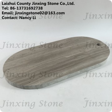 Oval Shape Ancient Wood Marble Cheese Board Stone Placemat Serving Board Marble Dinner Plate