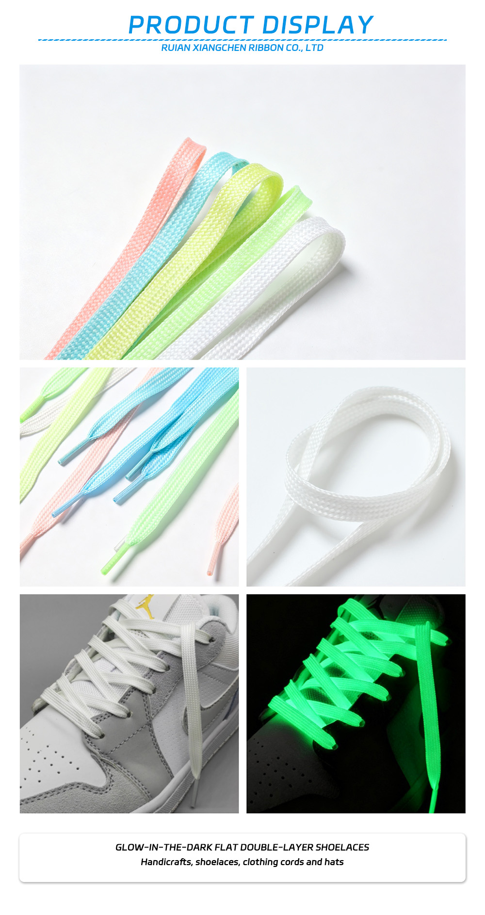 44-Glow-in-the-dark flat double-layer shoelaces x