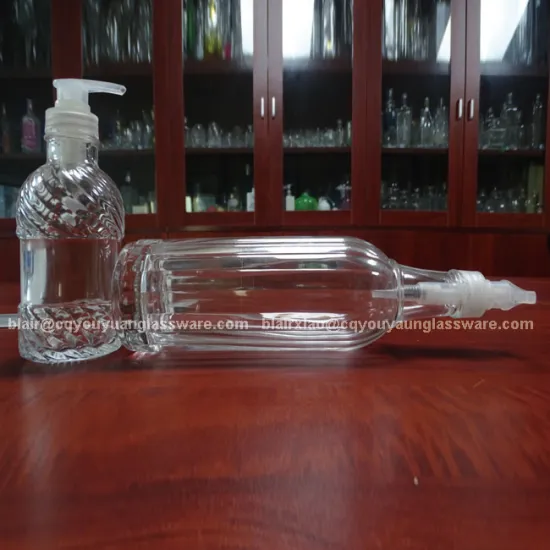 Round Shape Hand Sanitizers Glass Bottles 250ML Glass Bottle with Foam Pump