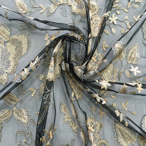 Two Tone Polyester Yarn Embroidery Fabric
