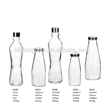 2016 clear glass dringking bottle