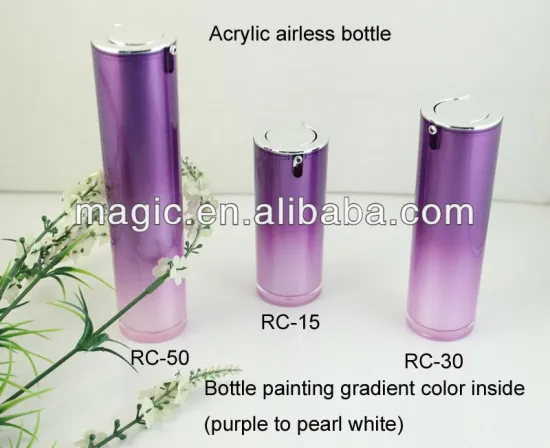 Acrylic round Airless bottle with pump cosmetic packaging