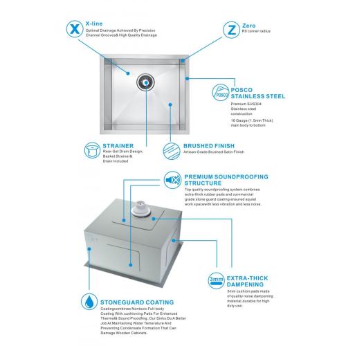 STEE inoxydable Saint-Jeter un évier de cuisine de haute qualité