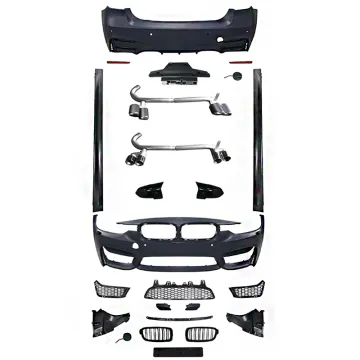 BMW 3 Series F30 F35 2012-2018 M3 Style Bumper Kit with Grille, Rear Lip, and Exhaust Pipe