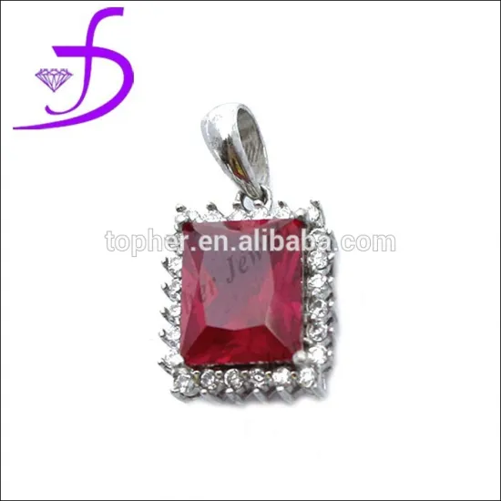 Good Quality Designer Silver Charms New Fashion Charms Ruby Gemstone pendant