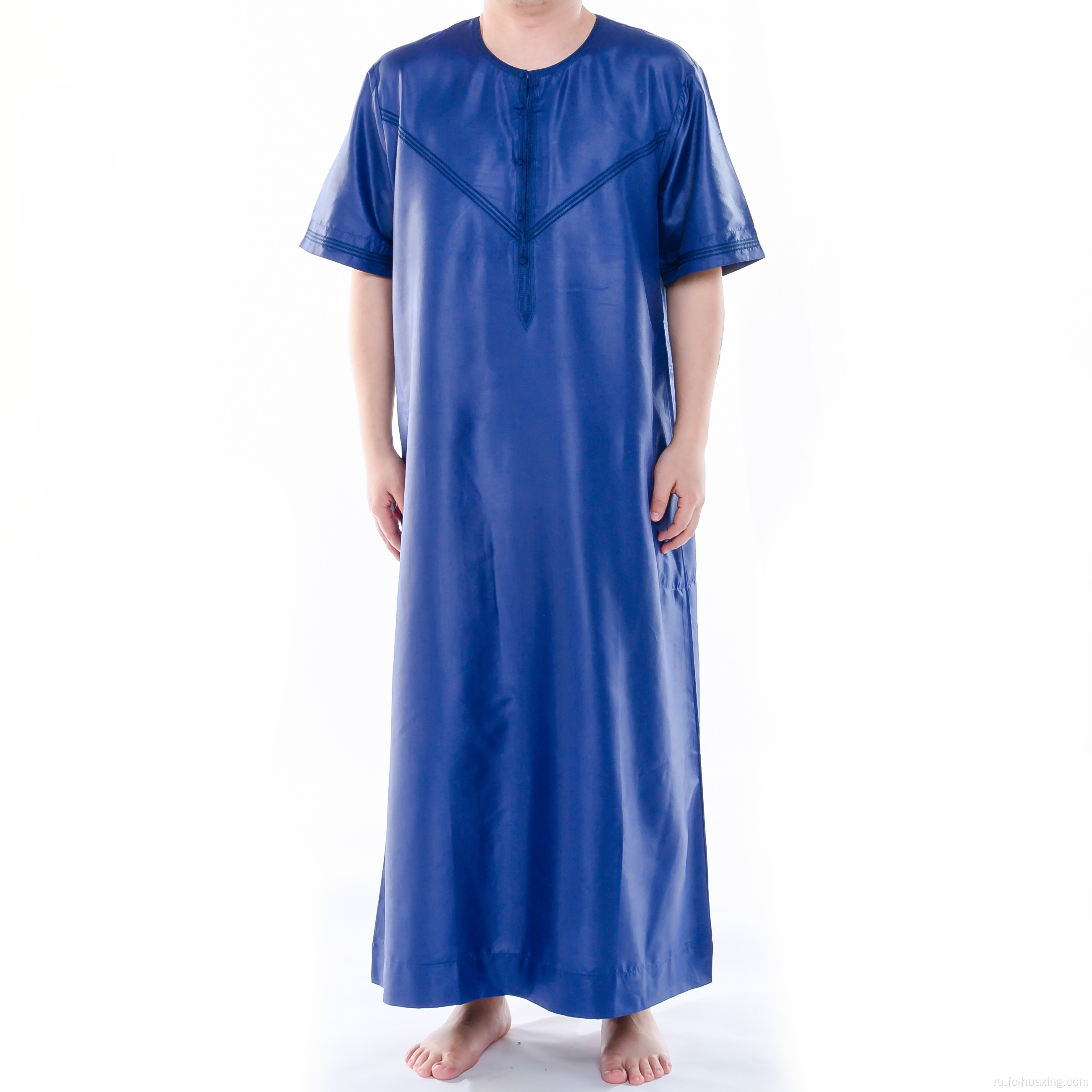 ИКАФ Оманское стиль с длинным рукавом мусульманское мужское платье