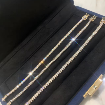 Add Elegance to Your Daily Style with Glamorous Lab Diamond Bracelet on 9K/18K Gold Chain
