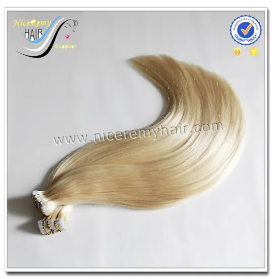 613# double drawn 100% european hair blonde tape hair extensions