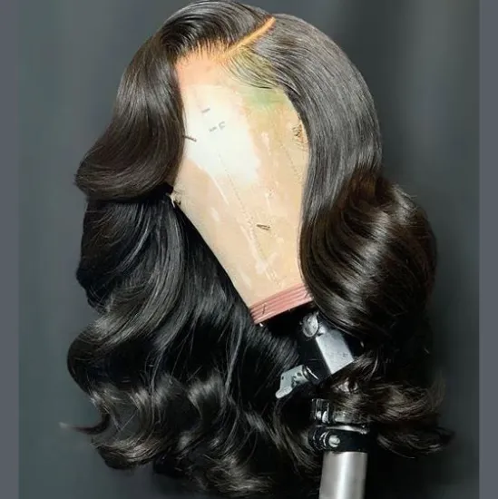 150 density 10a virgin hair cuticle aligned 13x6 transparent hd lace frontal wig bodywave with babyhair