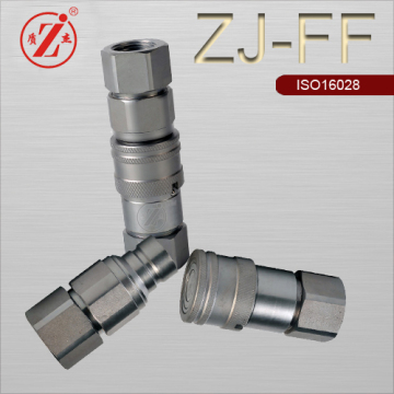 ZJ-FF ISO 16028 non-spill steel zinc plated flush face hydraulic hose coupling