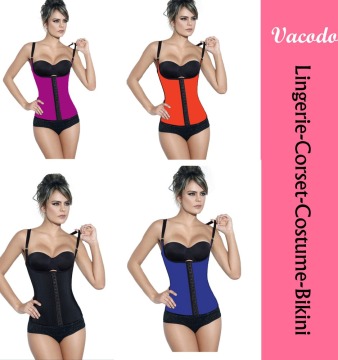 Vacodo #8612 Natural Latex Colorful Tiny Waist Sling Training Cincher Bustier Corset