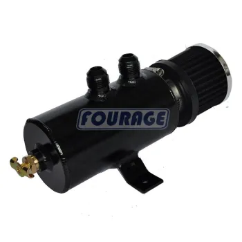 Fourage 0.75L Aluminum Alloy Oil Catch Can with Filter and AN12 x 2 Ports