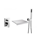 Rainfall Shower Faucet Wall Mounted Two Function Concealed Black Finished Brass Shower MIxer