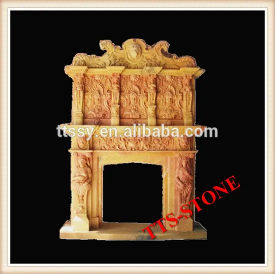 Engineered stone fireplace
