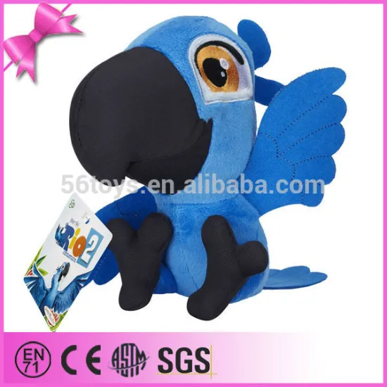 Customized vivid cartoon toy cute parrot blu rio 2 plush toys