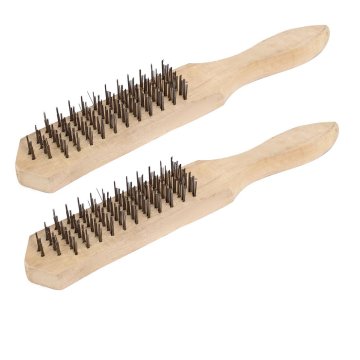 Multi-use Stainless Steel Cleaning Brush with Wooden Handle