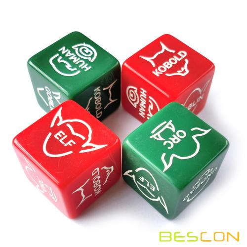 6 Sided Game Dice Of Different Size with Custom Engraving