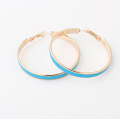 γλυκό νέα πώληση χονδρικής πώλησης μόδας καυτό χρώμα άνοιξης κοσμήματα μεταλλικό στρογγυλό σχήμα κράμα hoop σκουλαρίκια για τις γυναίκες 6 χρώματα